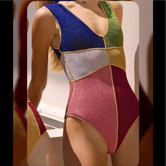 Osea Lumière Patchwork Shimmer Swimsuit Plus Sizes - Picture 3 of 9